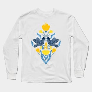 Stop the war, Peace to the world! blue yellow Long Sleeve T-Shirt